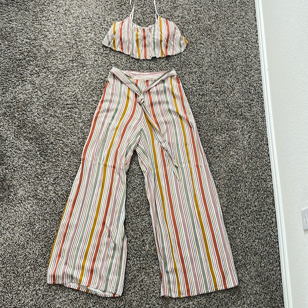 Windsor Pants - 1 of 2 piece Stripe Set - M bottom